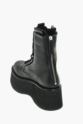 7cm leather SUKIE combat botties with platform