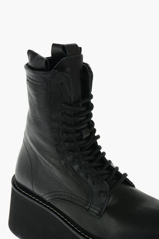 7cm leather SUKIE combat botties with platform