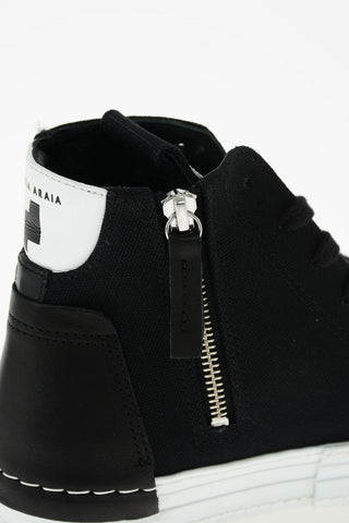 4cm fabric high top sneakers with platform