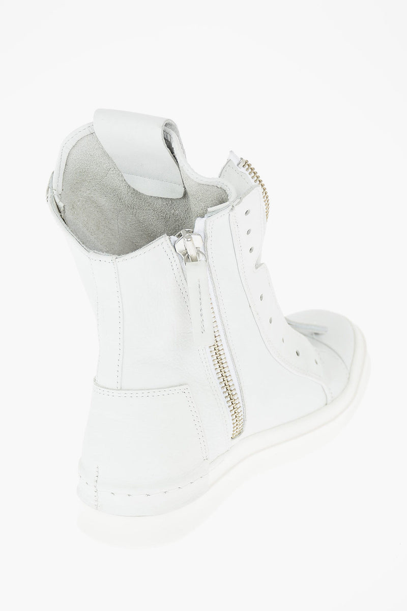 靴 CINZIA ARAIA side zip leather sneaker Cinzia Araia – leather double zip Skin high top sneakers – Women