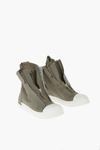 fabric SKIN high top sneakers with zip