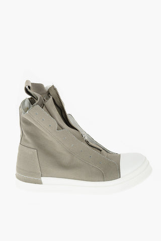 fabric SKIN high top sneakers with zip