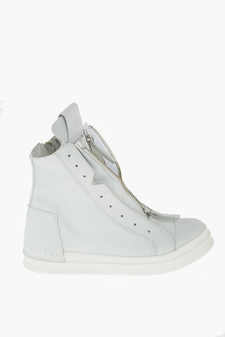 leather SKIN high top sneakers with zip