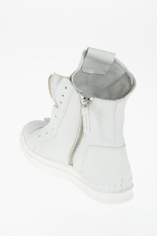 leather SKIN high top sneakers with zip