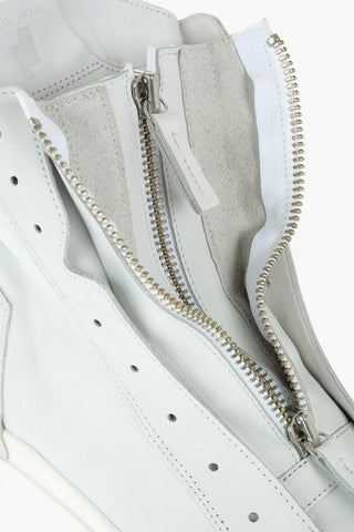 leather SKIN high top sneakers with zip
