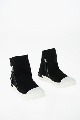 fabric SKIN high top sneakers with side zip