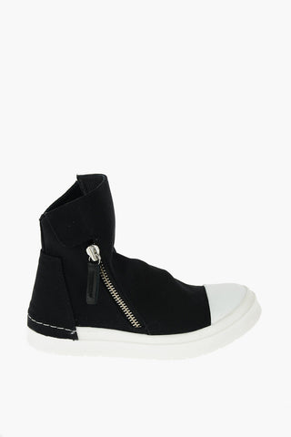 fabric SKIN high top sneakers with side zip