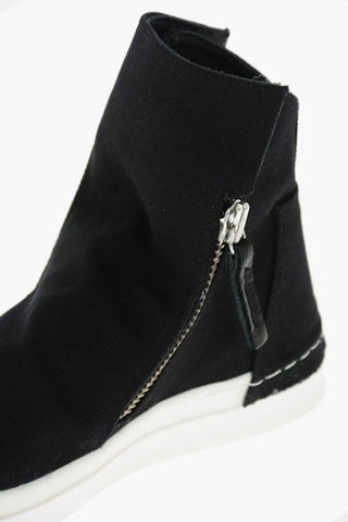 fabric SKIN high top sneakers with side zip