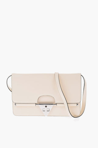 Leather Crossbody Bag with Embossed Logo