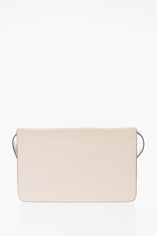 Leather Crossbody Bag with Embossed Logo