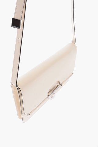 Leather Crossbody Bag with Embossed Logo
