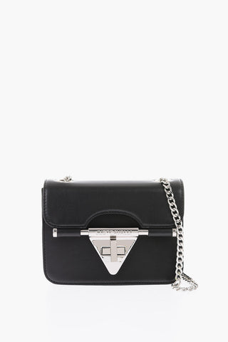 Borsa in pelle con tracolla a catena