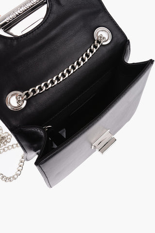 Borsa in pelle con tracolla a catena