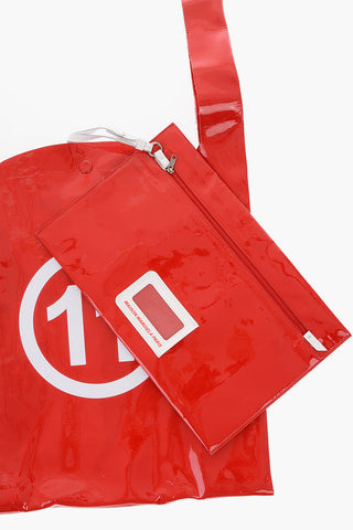 MM11 leather bag with print