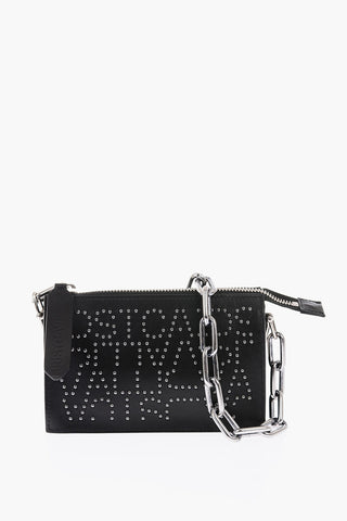 leather shoulder bag with studs