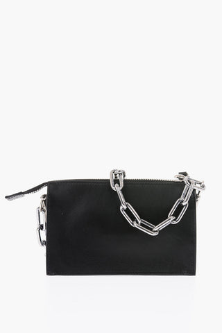 leather shoulder bag with studs