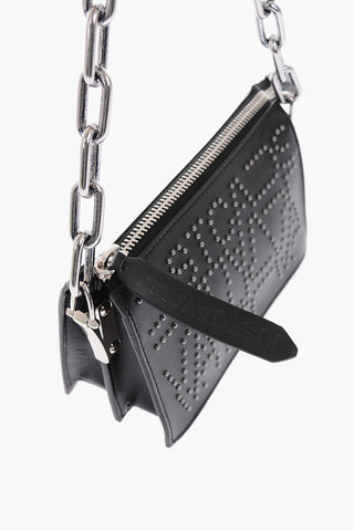leather shoulder bag with studs