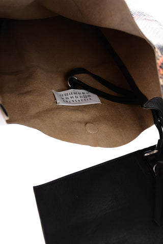 MM11 Leather Tote Bag with Snake-detailing