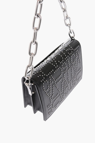 Borsa a tracolla in pelle con borchie