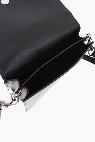 leather crossbody bag with embossed logo