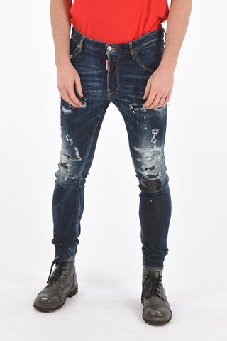 Distressed SUPER TWINKY FIT Denims with Studded Pockets
