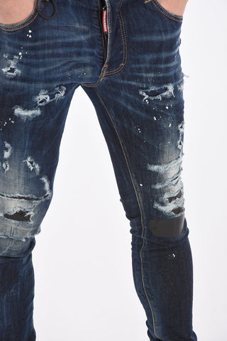 Distressed SUPER TWINKY FIT Denims with Studded Pockets