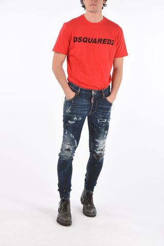Distressed SUPER TWINKY FIT Denims with Studded Pockets