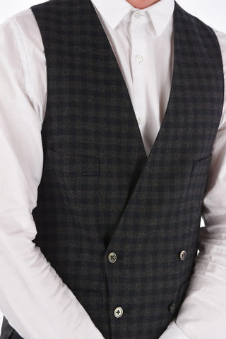 Double-breasted Gingham ACADEMY Vest