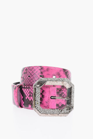 40mm snake printed leather belt