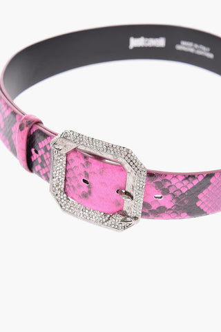 40mm snake printed leather belt