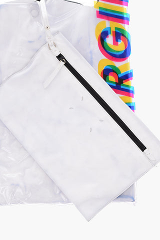 MM11 pvc Sheer Shopping Bag with leather inner