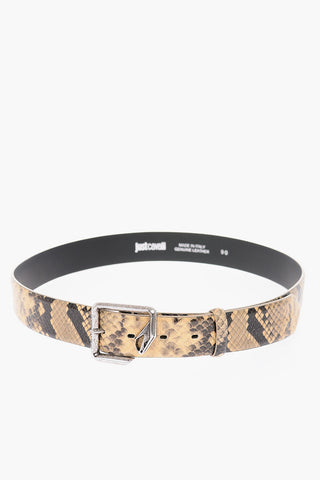 35mm snake printed leather belt 