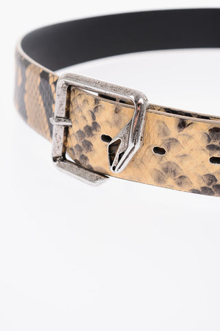 35mm snake printed leather belt 