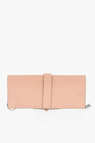leather Clutch with chain shoulder strap