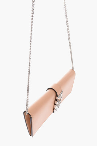 leather Clutch with chain shoulder strap
