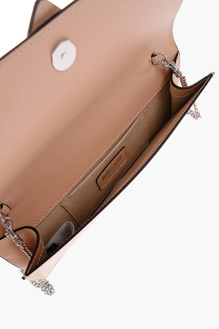 leather Clutch with chain shoulder strap