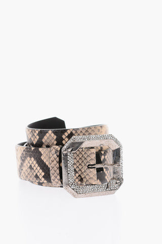 40mm snake printed leather belt
