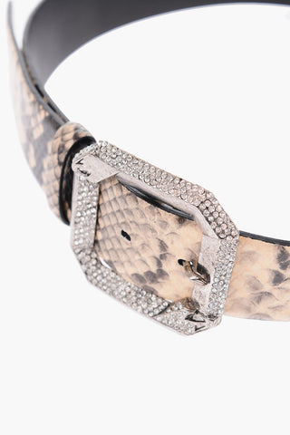 40mm snake printed leather belt