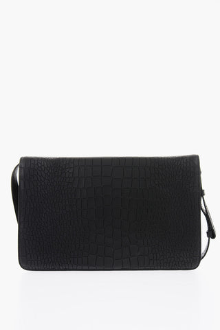 Croco Printed Leather Crossbody Bag