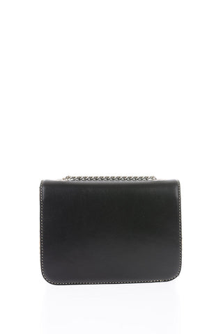 snake printed leather bag with chain shoulder strap