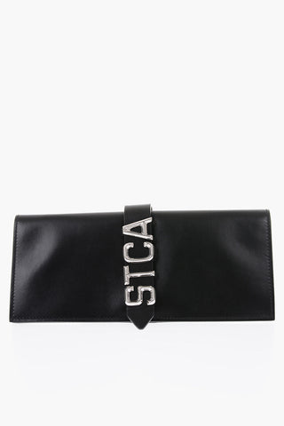 Clutch in pelle con tracolla removibile