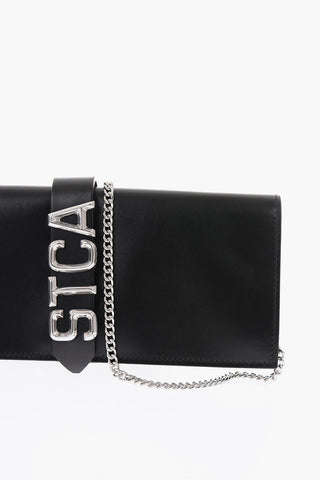 Clutch in pelle con tracolla removibile