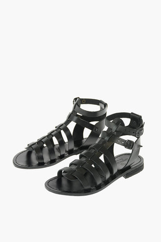 Cuir Sole Leather Slave Sandals