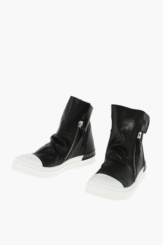 leather double zip Skin high top sneakers