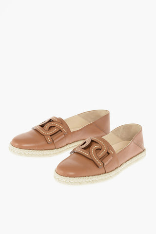 Front Decoration Leather Espadrillas