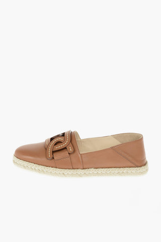 Front Decoration Leather Espadrillas