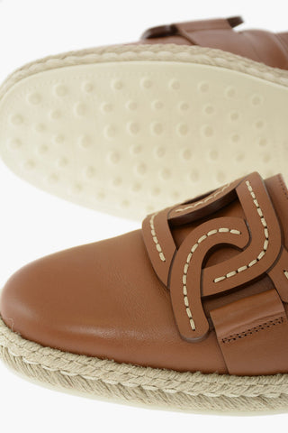 Front Decoration Leather Espadrillas