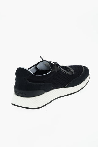 ZZEGNA leather and fabric PIUMA sneakers