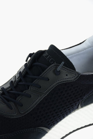 ZZEGNA leather and fabric PIUMA sneakers
