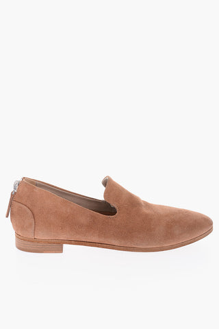 Back Zipped Suede Loafers